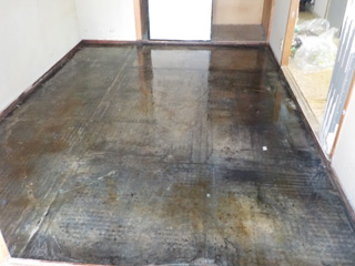 床下の水浸しになった個所