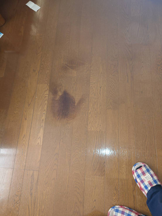 亡くなった個所の洗浄後