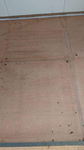 亡くなった箇所の畳撤去後