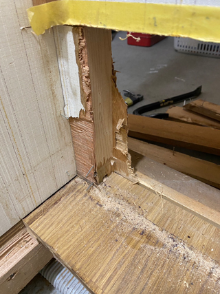 横柱撤去後の削り取りアフター