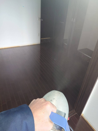 消毒剤散布風景