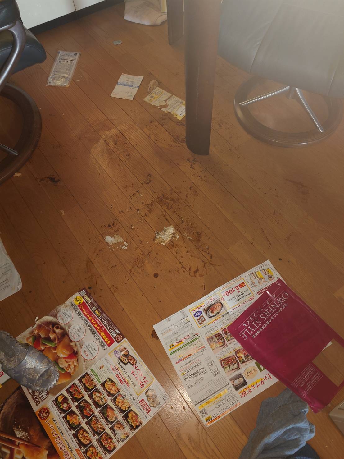 リビング床のビフォアアフター