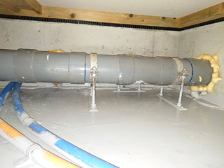 他の場所（床下漏水）での施工のビフォアアフター