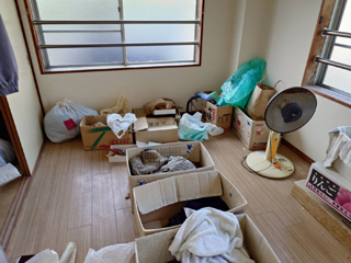 部屋１ビフォア、撤去後、アフター