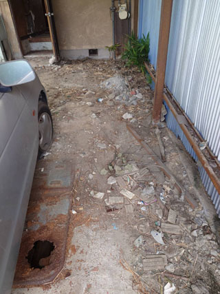 車庫内のビフォアアフター